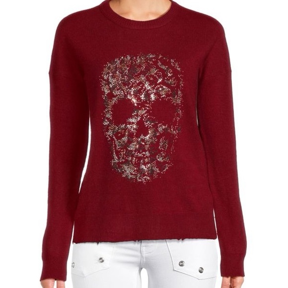 Zadig & Voltaire Red Gaby Embellished Skull Wool & Cashmere Jumper Size M - Picture 2 of 14